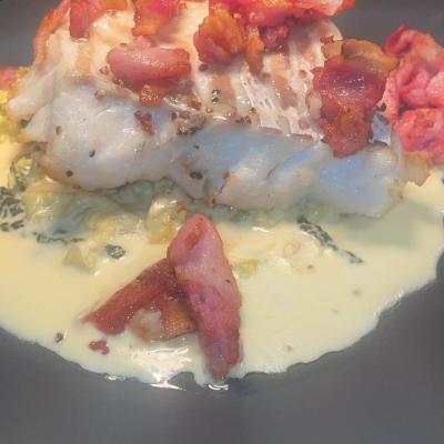 Local Cod With A Cabbage And Bacon Sauce